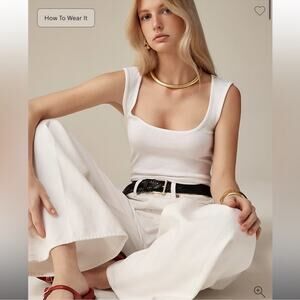 J.Crew Cropped fine rib scoopneck tank top